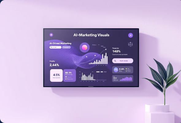 AI marketing simulation dashboard