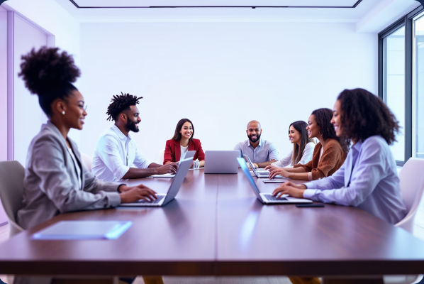Leadership team in a decision meeting